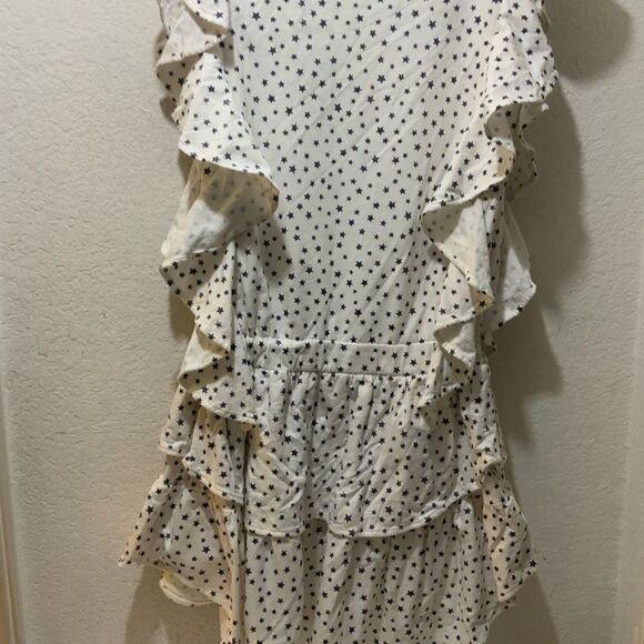 Koch Madison Ruffle Dress in cotton White black stars size M - Picture 6 of 9